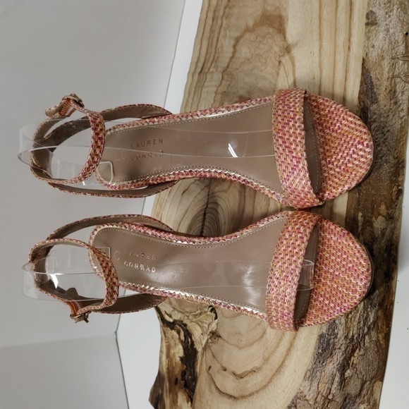 Lc Lauren Conrad Limestone Cora Wedges, Light Orange/Pink Size 9.5 - Picture 1 of 12